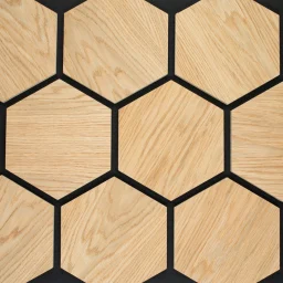 Seinapaneel Hexagon 20x580x670mm naturaalne tamm must vilt