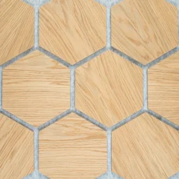 Seinapaneel Hexagon 20x580x670mm naturaalne tamm hall vilt