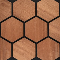 Seinapaneel Hexagon 20x580x670mm sapelli must vilt