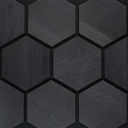 Seinapaneel Hexagon 20x580x670mm must saar must vilt