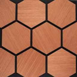 Seinapaneel Hexagon 20x580x670mm mahagon must vilt