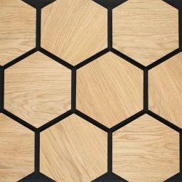 Seinapaneel Hexagon 20x580x670mm naturaalne tamm, must MDF ja vilt